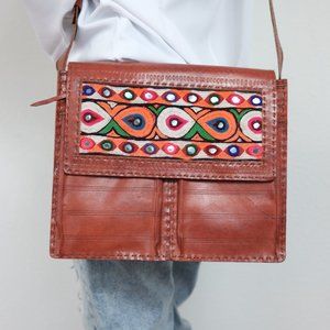 NWT Genuine Leather handmade hand embroidered bag